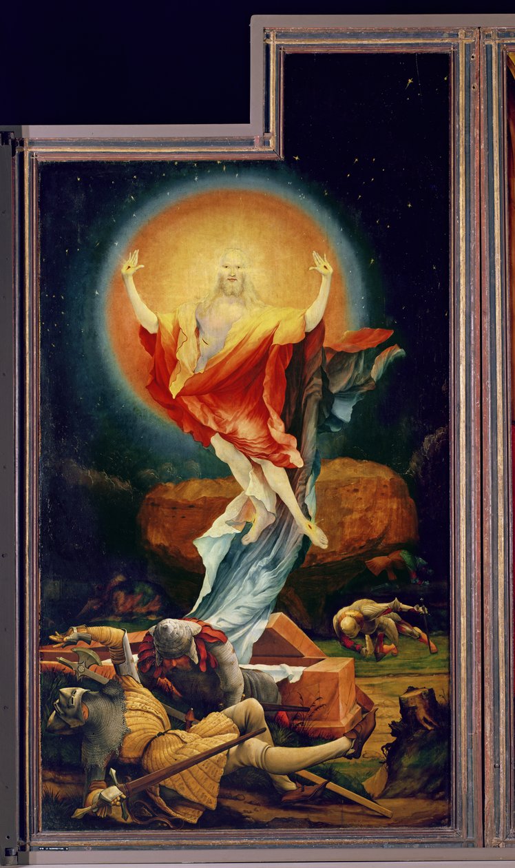 Krisztus feltámadása az Isenheim-oltárról (jobb szárny) 1512-1616 körül alkotó: Matthias Grünewald