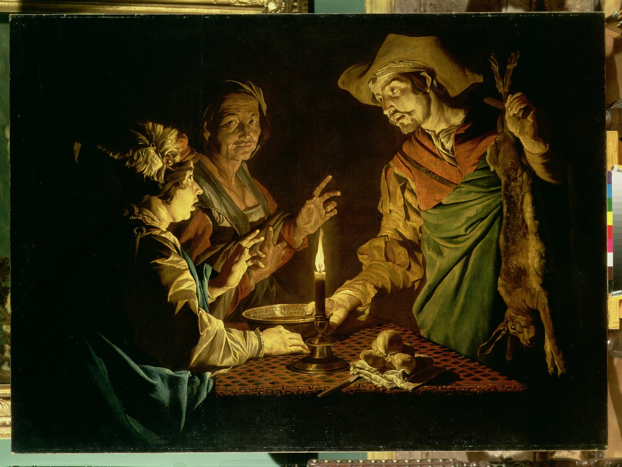 Ézsau és Jákob, 1640-es évek alkotó: Matthias Stomer