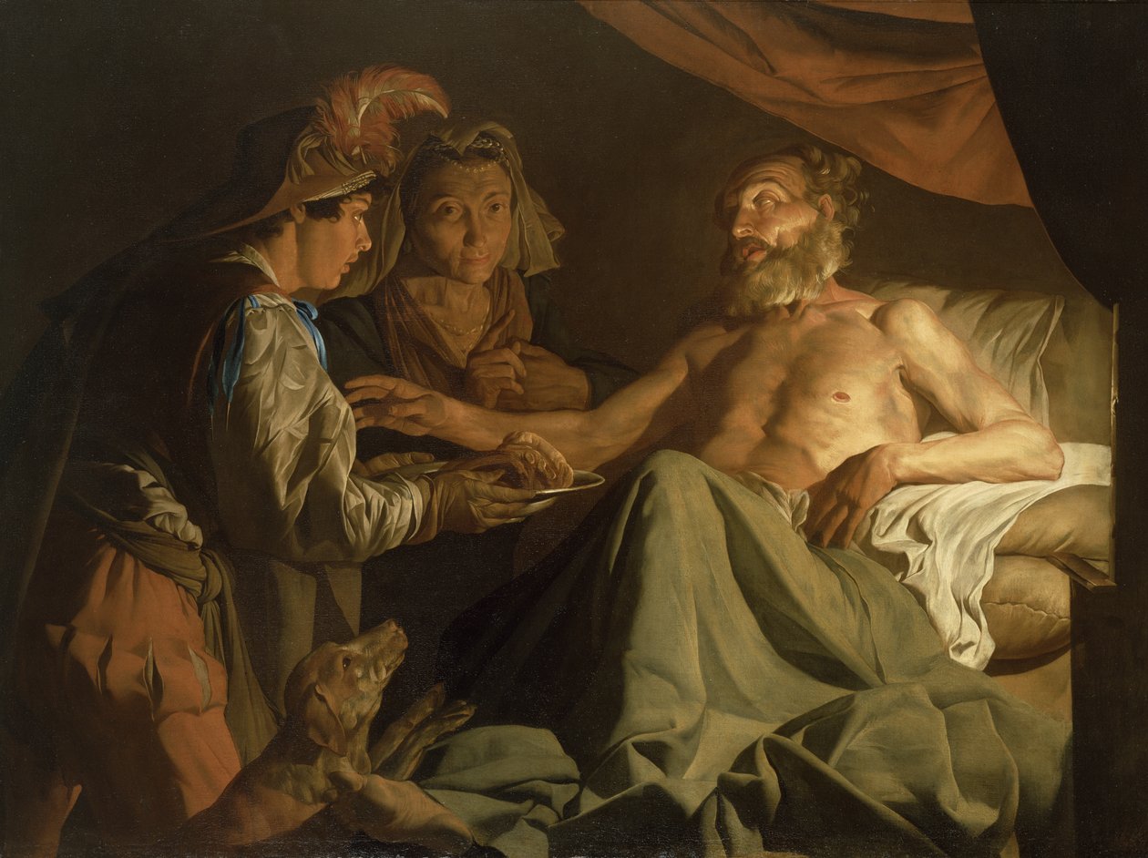 Izsák Blessing Jacob, 1600-50 körül alkotó: Matthias Stomer