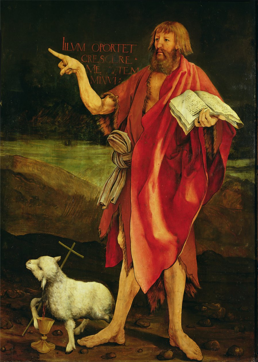 Keresztelő Szent János az Isenheimi oltárképről, 1512-16 körül (olaj, tábla) alkotó: Matthias (c.1480-1528) Grunewald