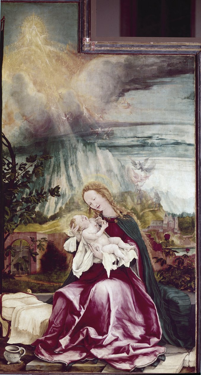 A bennszülött allegóriája. Issenheim oltárkép (vagy Isenheim) - Matthias Grunewald (kb. 1475-1528) festménye, olaj, fa alkotó: Matthias (c.1480 1528) Grunewald