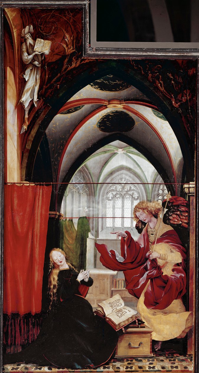 Angyali üdvözlet, Issenheim oltárképe (olaj, tábla alkotó: Matthias (c.1480 1528) Grunewald