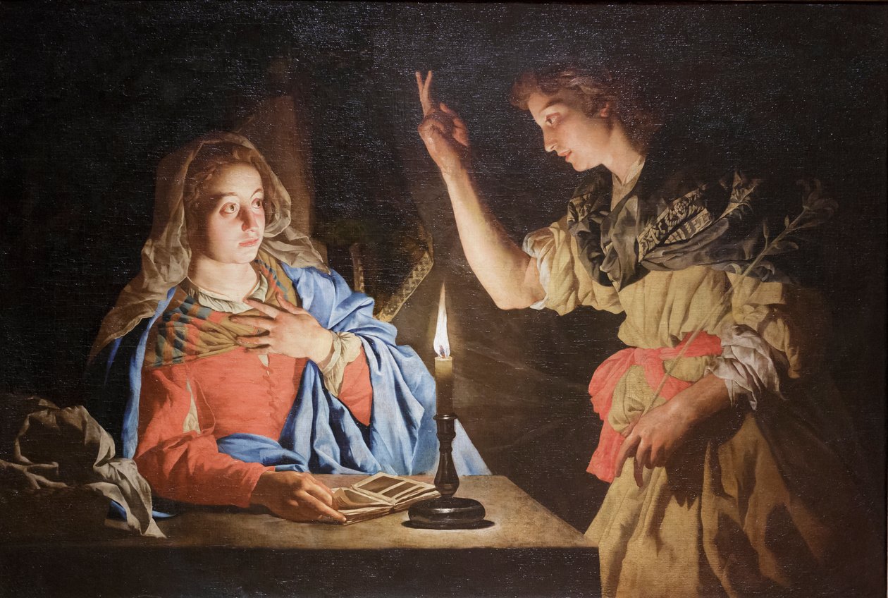 Angyali Üdvözlet alkotó: Matthias (c.1600 p.1650) Stomer
