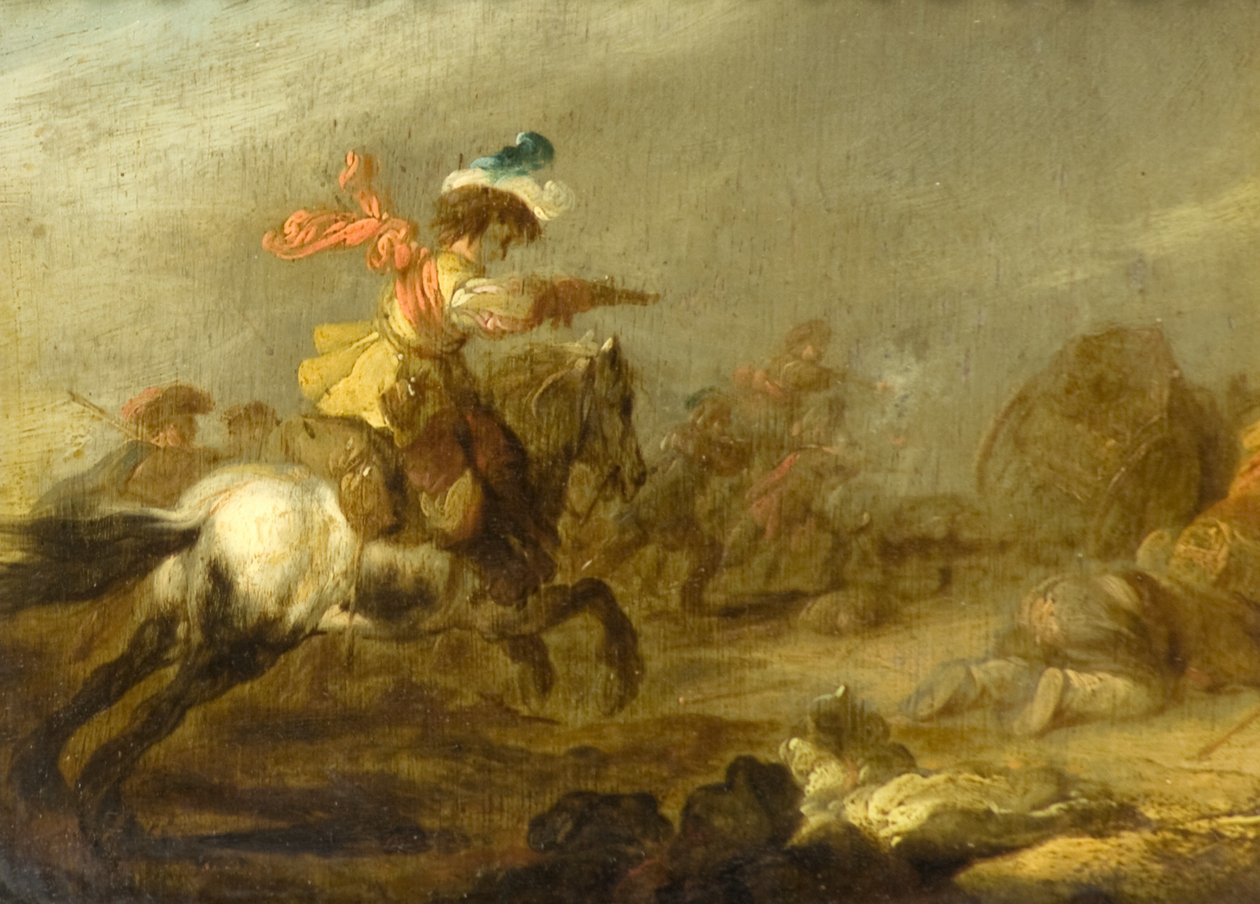 Fehér ló és figurák alkotó: Matthias (follower of) Scheits