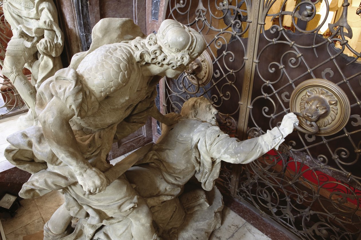 Szent Vencel meggyilkolása (márvány) alkotó: Matthias Bernard Braun