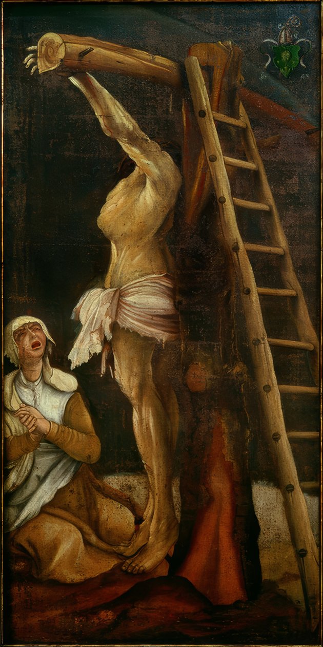 Krisztus a kereszten gyászoló Mária Magdolnával alkotó: Matthias Grünewald