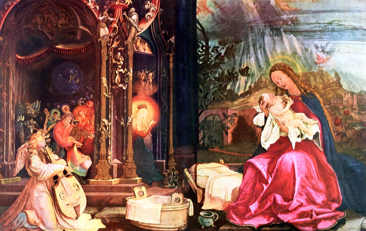 „Az isenheimi Antoninok születése”, 1490-1528 alkotó: Matthias Gruenewald