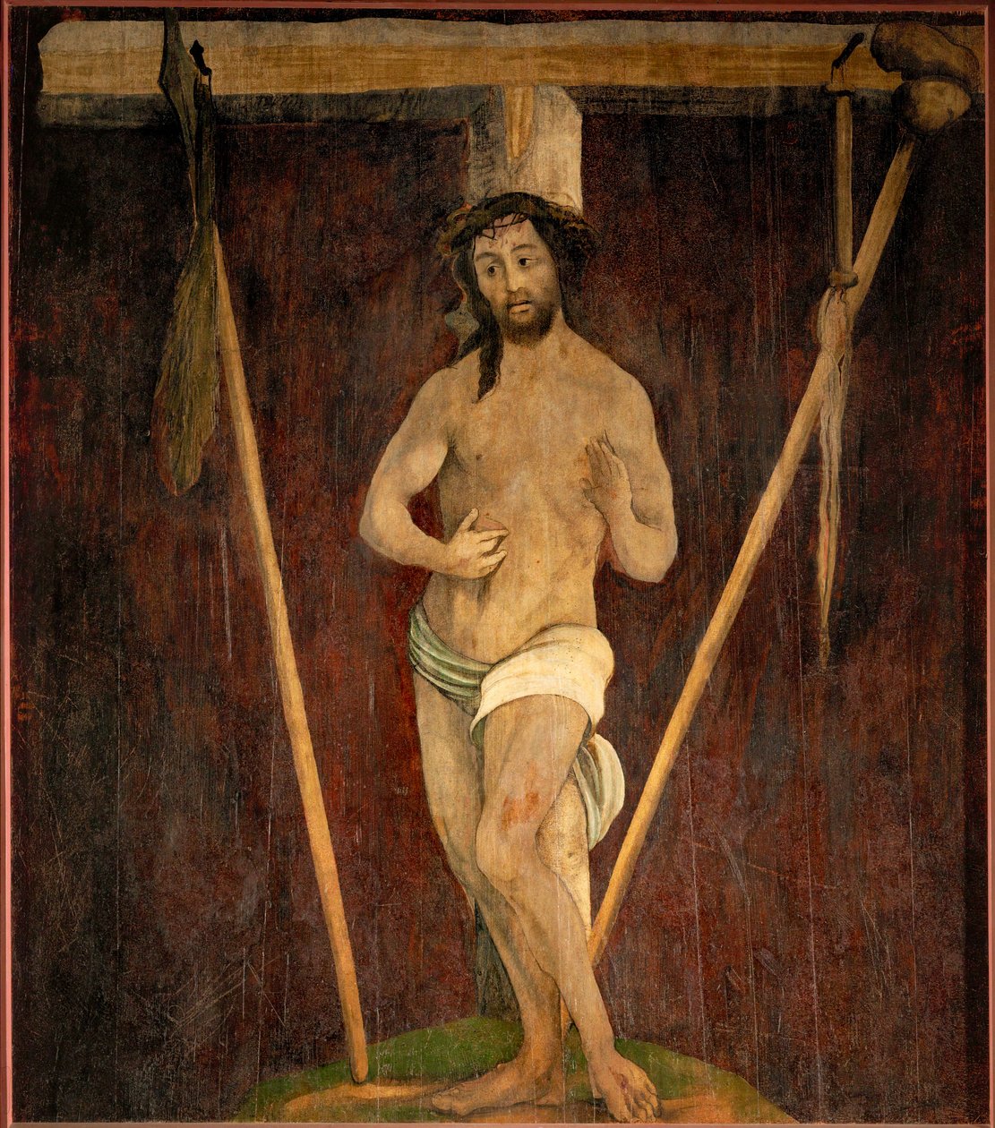 A szenvedő megváltó, a lindenhardti evangélikus templom oltárának középső táblája. alkotó: Matthias Gruenewald