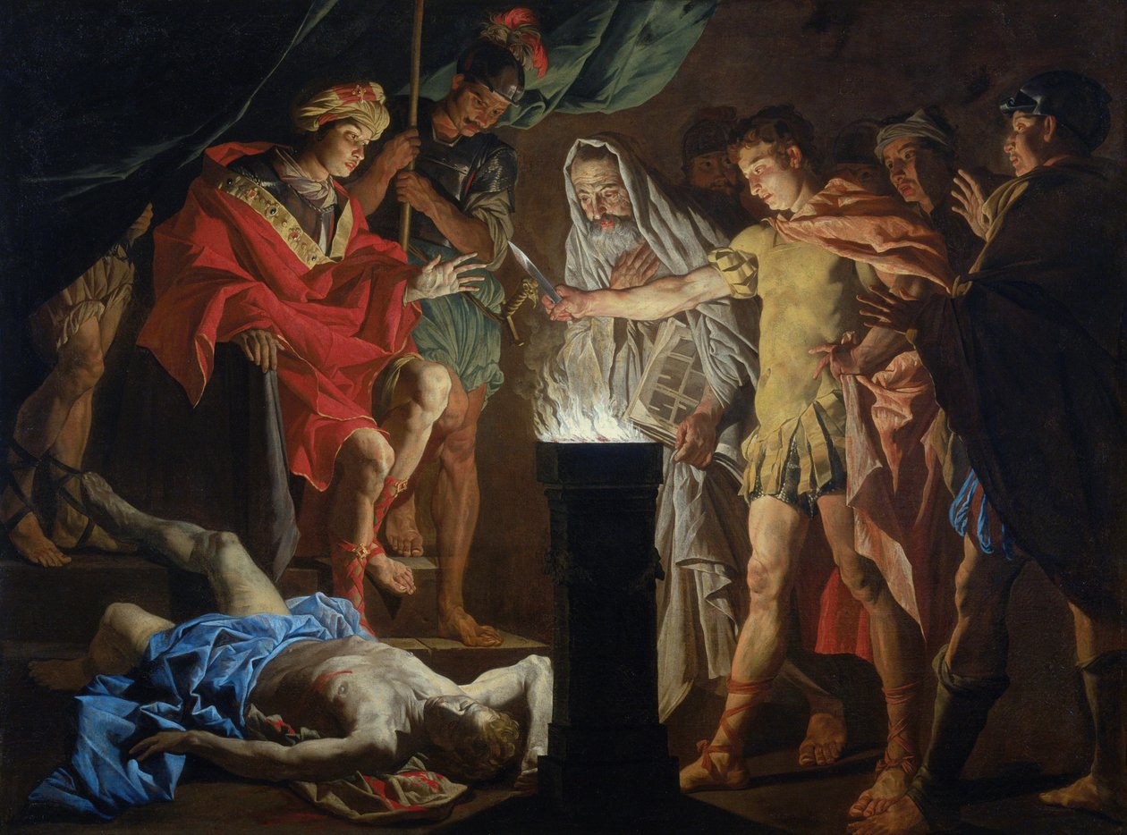 Mucius Scaevola Lars Porsenna jelenlétében alkotó: Matthias Stom
