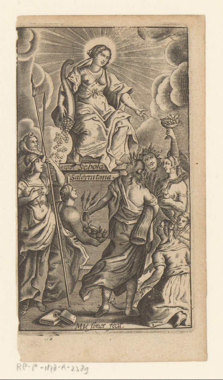 A nagylelkűség megszemélyesítése (Liberalitas) Címlap: Johannes de Mediolano, Schola Salernitana, 1649 alkotó: Matthias van Sommer