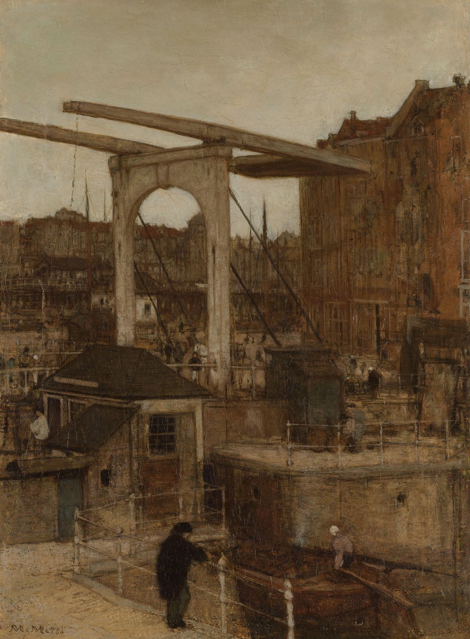 A Nieuwe Haarlemse Sluis a Singelnél, „Amsterdam emléktárgy” néven ismert A Nieuwe Haarlemse Sluis a Singelen, „Amsterdam emléktárgyként” ismert alkotó: Matthijs Maris