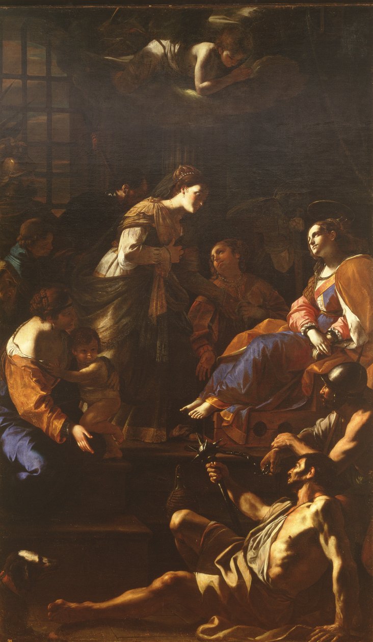 Fausztina római császárnő meglátogatta Alexandriai Szent Katalint a börtönben, 1640-43 körül alkotó: Mattia Preti