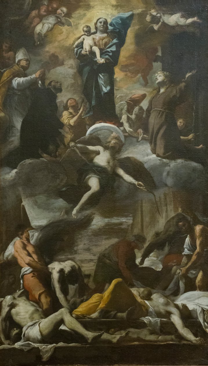 Az 1656-os pestisjárvány fogadalmi freskójának vázlata alkotó: Mattia (1613 99) Preti