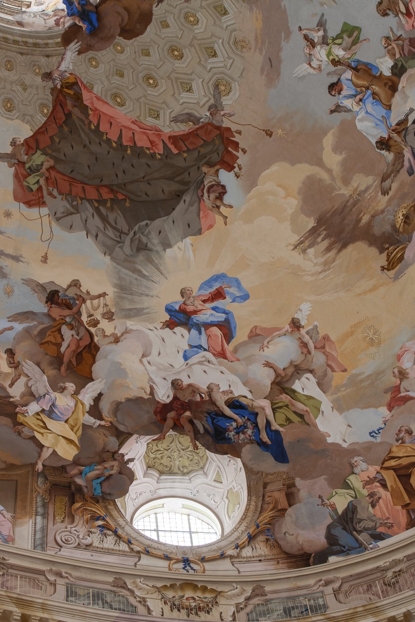 Részlet a "Mária mennybemeneteléről" alkotó: Mattia Biella Felice and Bibiena Giuseppe Galli Bortoloni
