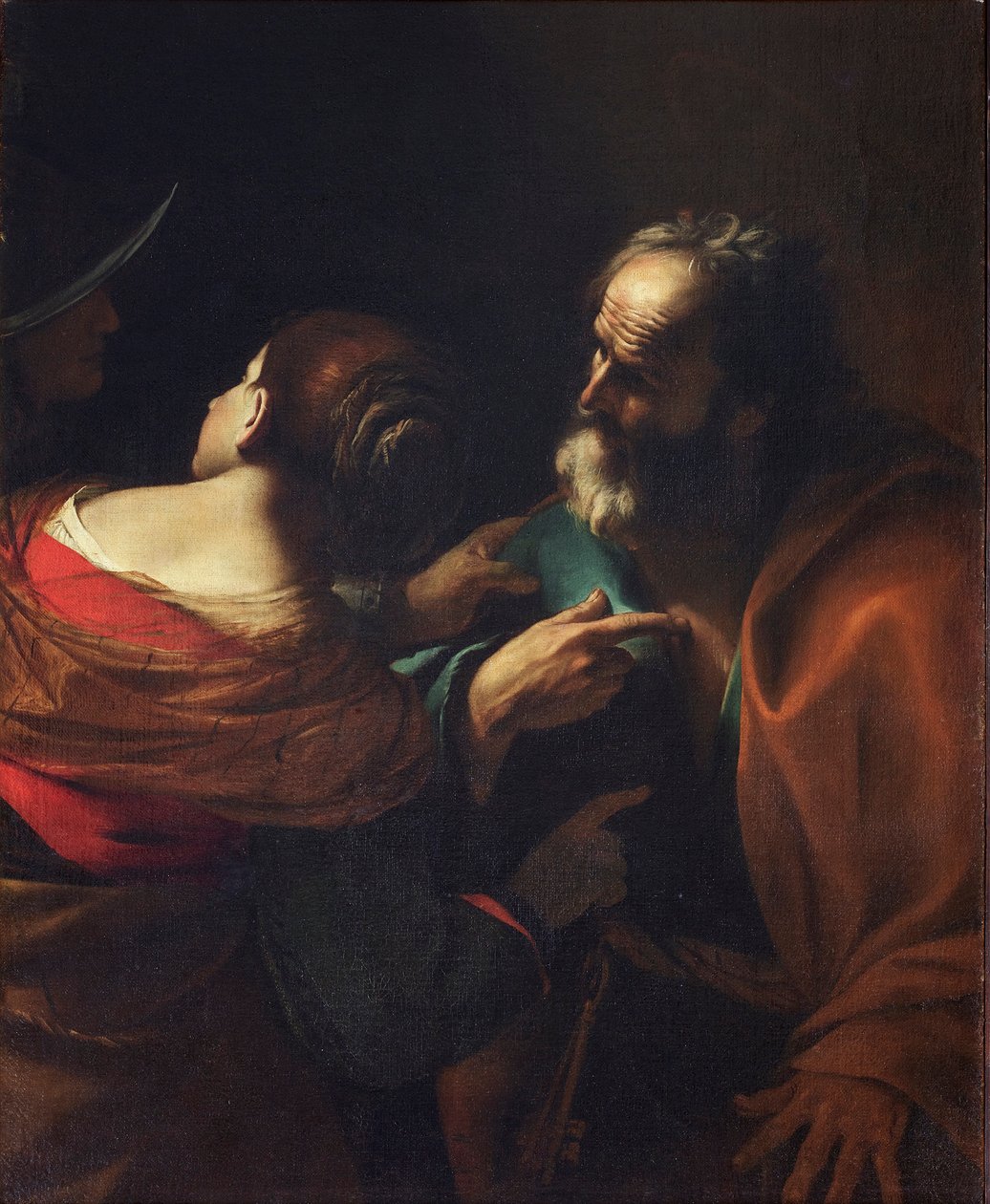Szent Péter tagadása, kb. 1637-1640. alkotó: Mattia Preti