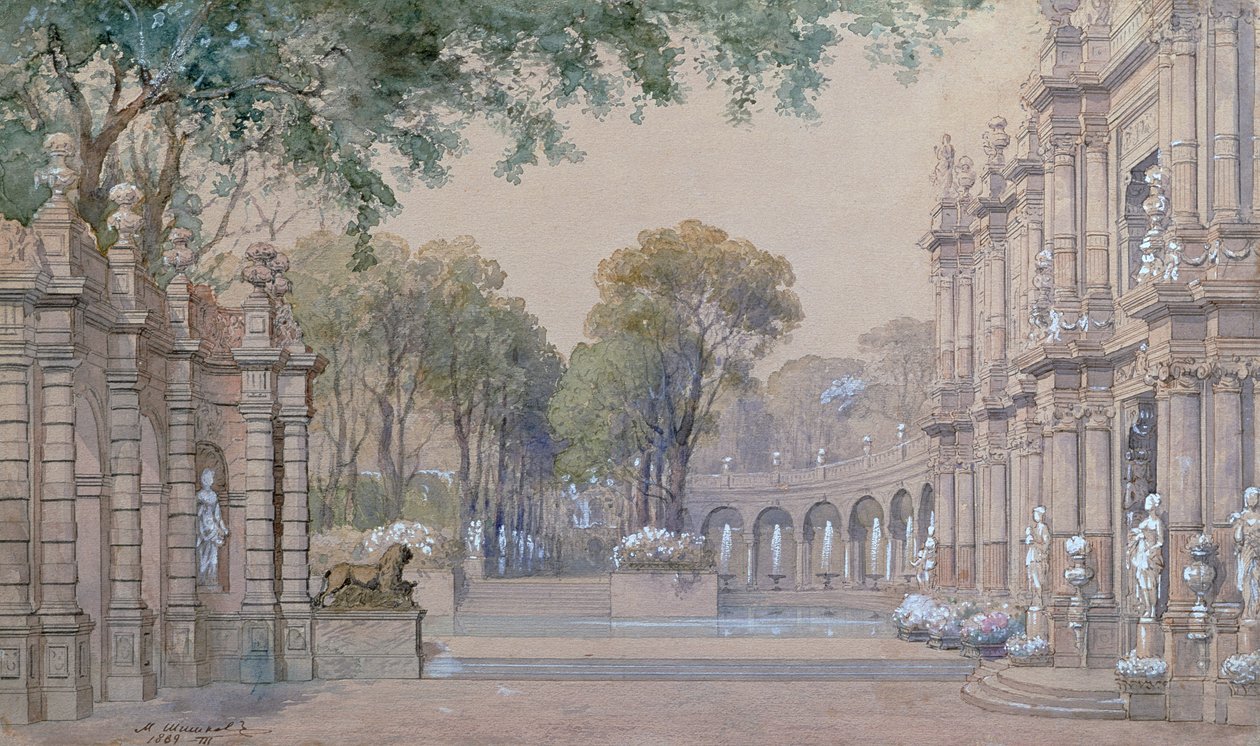 Vázlat Csajkovszkij balettjéhez, „Csipkerózsika”, 1889 alkotó: Matvey Andreyevich Shishkov