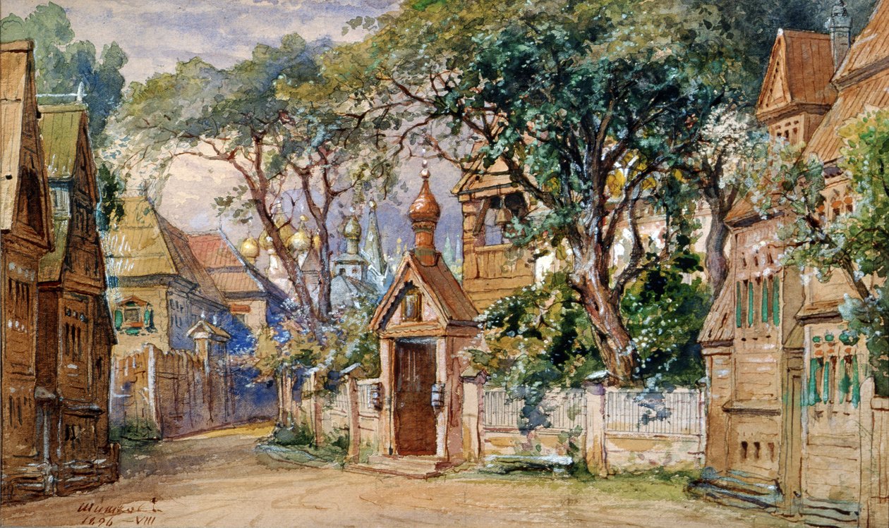 Csajkovszkij „Opricsnik” színpadterve, 1874 (wc és gouache kartonon) alkotó: Matvey Andreyevich Shishkov