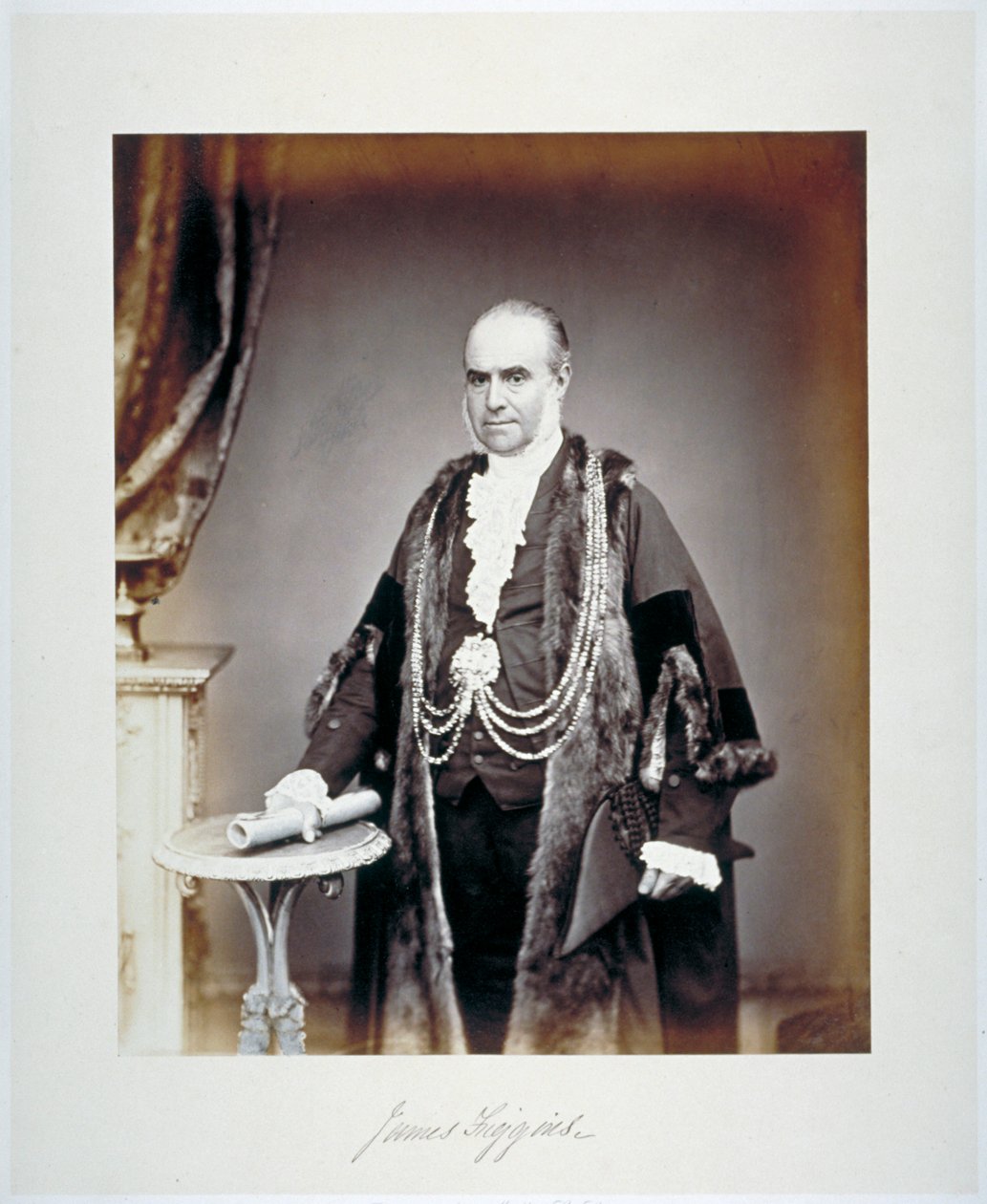 James Figgins, londoni seriff, siránkozó jelmezben, 1865 alkotó: Maull and Co