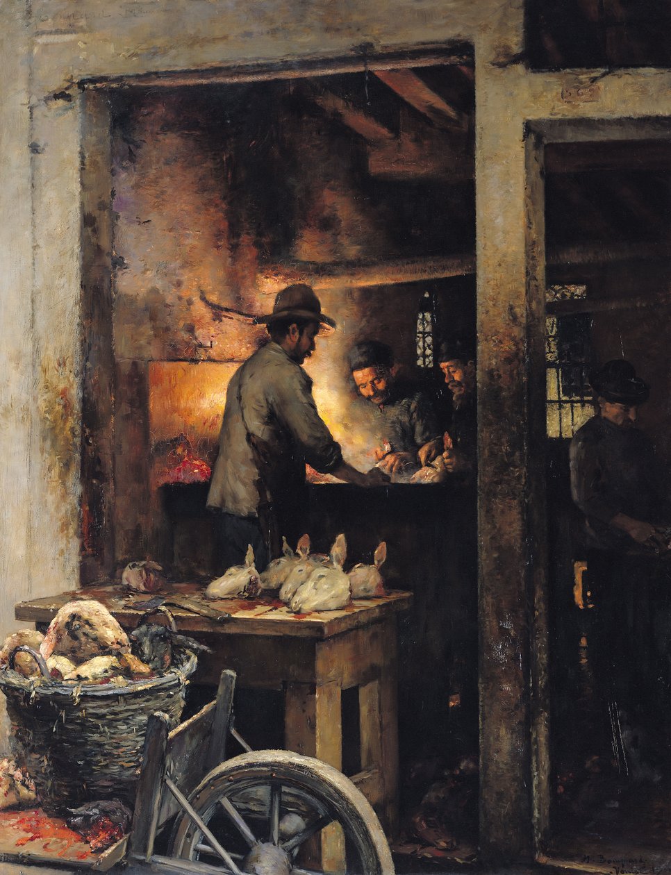 A Calle de la Madone pörköltmészárosai, Velence, 1900 alkotó: Maurice Bompard