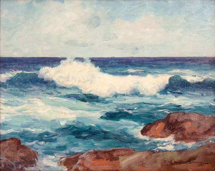 Crashing Surf Point Loma közelében, Kaliforniában alkotó: Maurice Braun