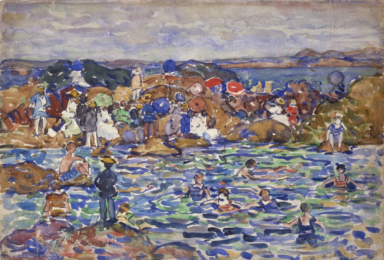 At the Shore, St. Malo No. 1, 1907 körül alkotó: Maurice Brazil Prendergast