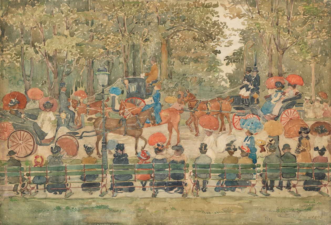 Central Park, 1901 alkotó: Maurice Brazil Prendergast