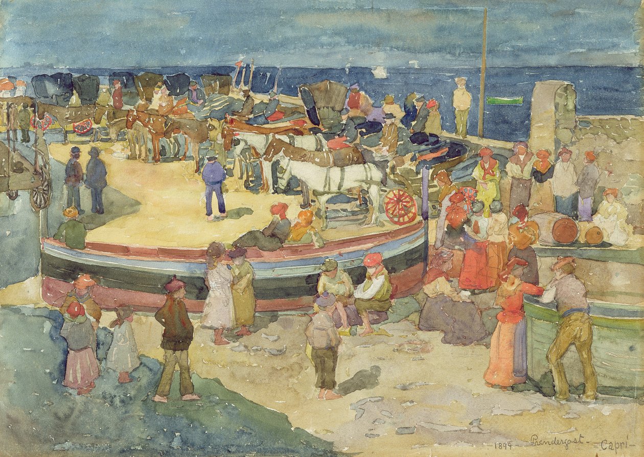 Grande Marina, Capri, 1899 (wc papíron) alkotó: Maurice Brazil Prendergast