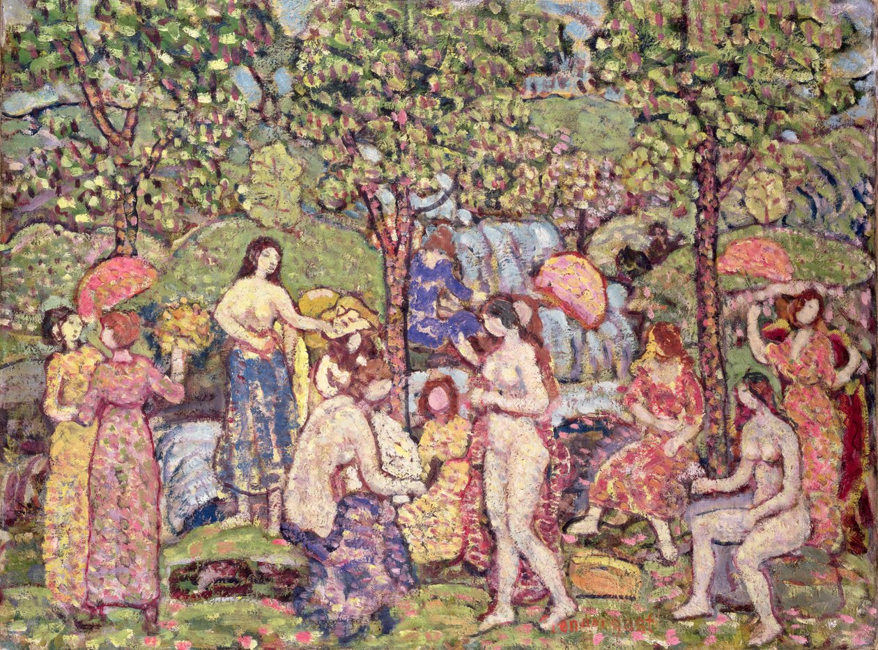 Idill, Aktok egy tájban, 1913-15 alkotó: Maurice Brazil Prendergast