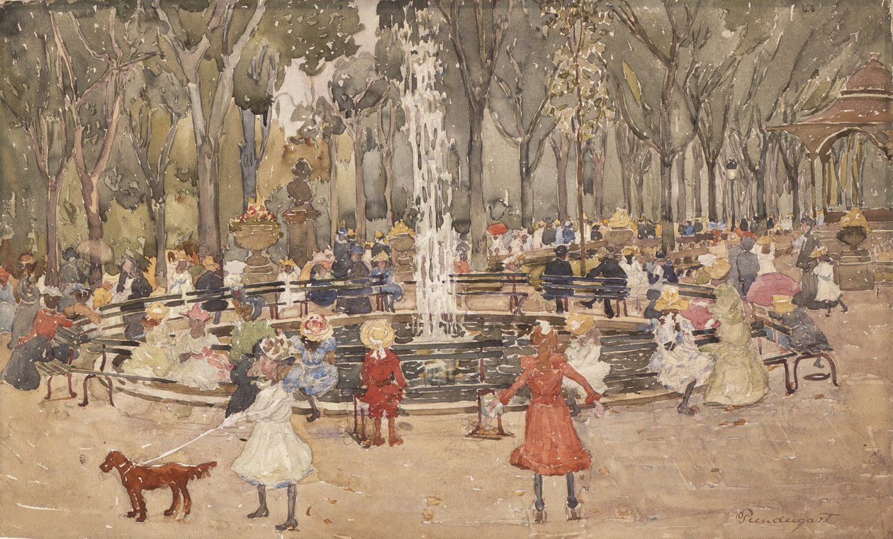 A New York-i Central Parkban, 1900-2003 körül alkotó: Maurice Brazil Prendergast