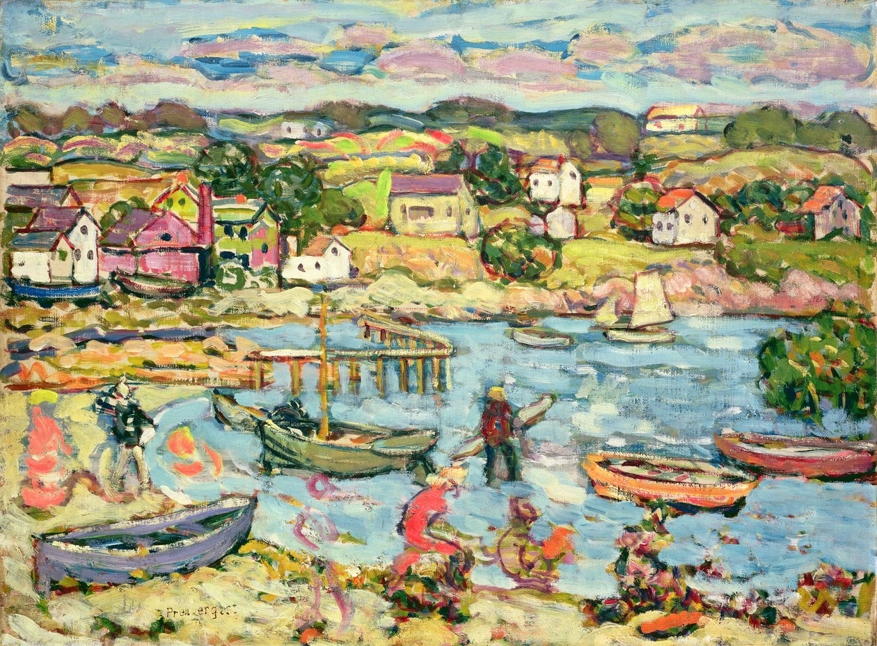 Táj evezős csónakokkal 1916-18 alkotó: Maurice Brazil Prendergast