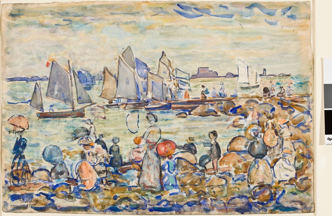 Le Port, St. Malo, Bretagne, 1909 alkotó: Maurice Brazil Prendergast