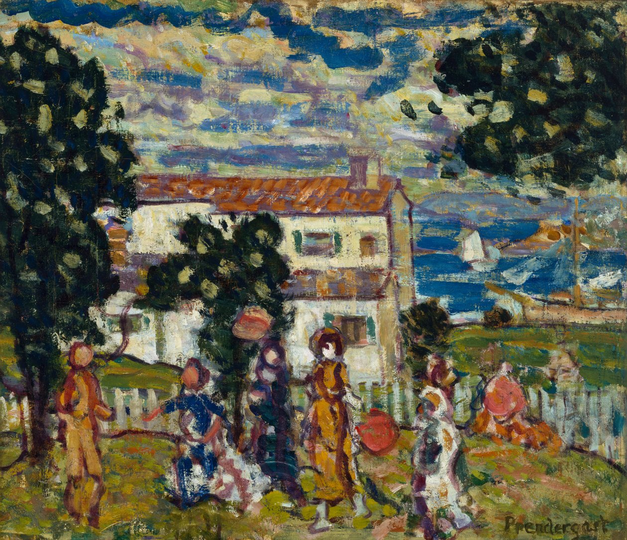 New England Village, 1912-14 alkotó: Maurice Brazil Prendergast