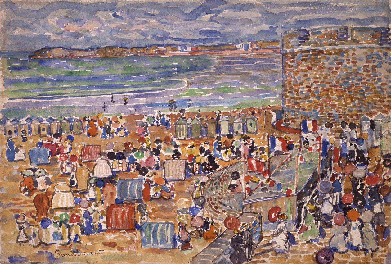 A tengerparton, St. Malo, 1907 körül alkotó: Maurice Brazil Prendergast