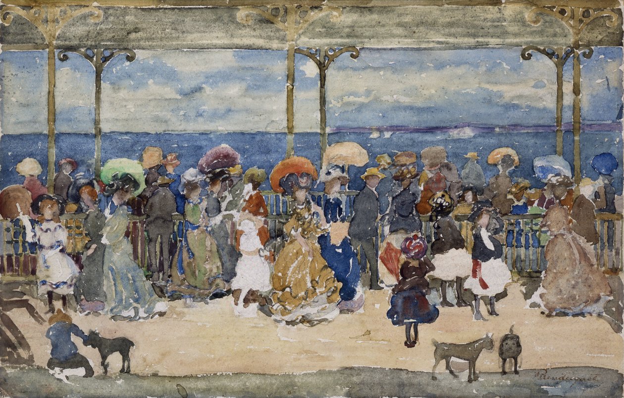 A mólón, Nantasket, 1900-2005 körül alkotó: Maurice Brazil Prendergast