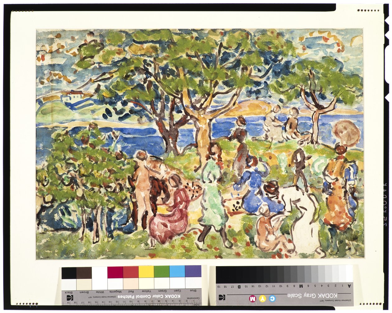 Piknik, 1912-1915 (wc és pasztell grafit felett) alkotó: Maurice Brazil Prendergast