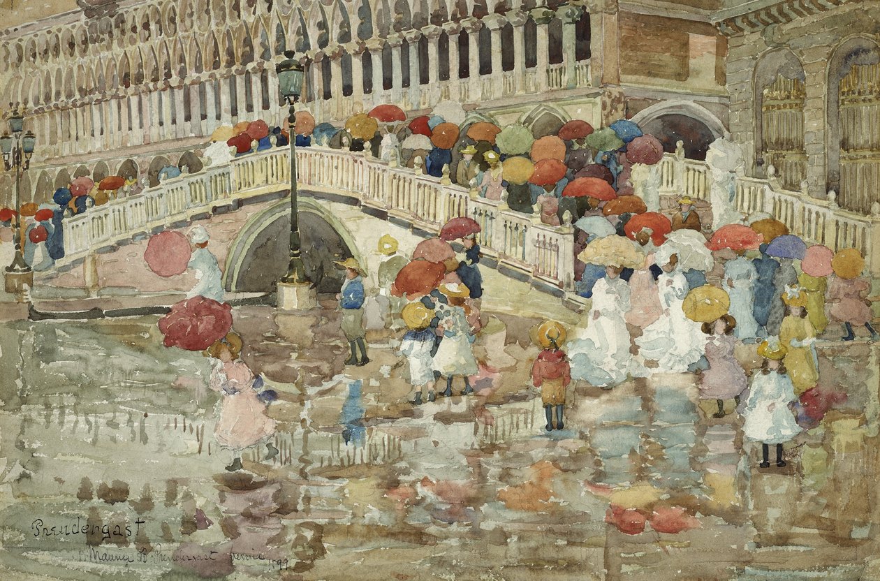 Esernyők az esőben alkotó: Maurice Brazil Prendergast