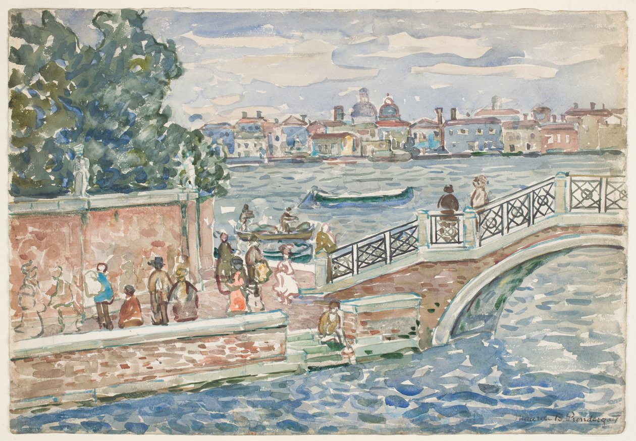 Velence (wc grafit felett, papíron) alkotó: Maurice Brazil Prendergast