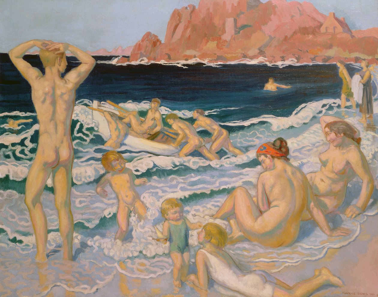 Tengerparti jelenet egy csónakkal alkotó: Maurice Denis