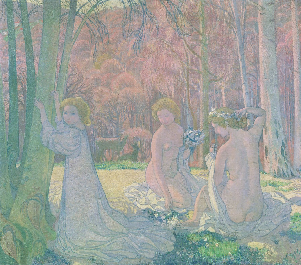Figurák tavaszi tájban, 1897 alkotó: Maurice Denis
