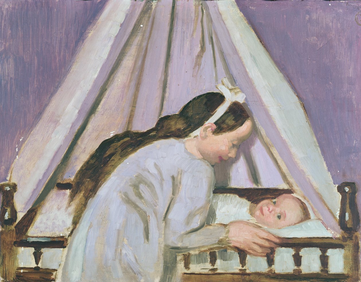 Francois bölcsője, 1916 (olaj, karton) alkotó: Maurice Denis