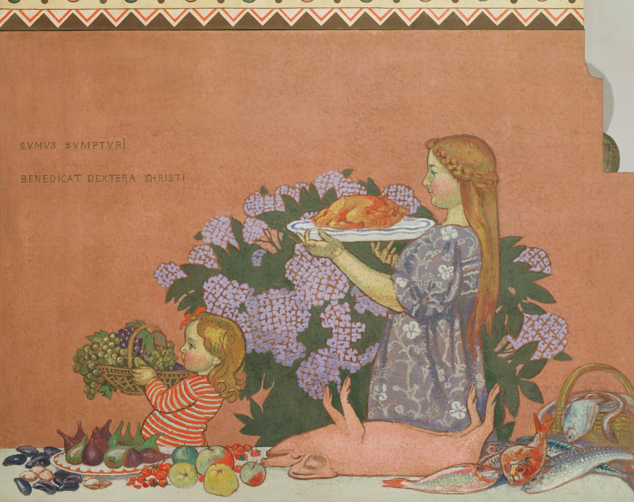 Grace, jobb oldali tábla a művész perros-guiraci otthonának díszítéséből, 1908 alkotó: Maurice Denis