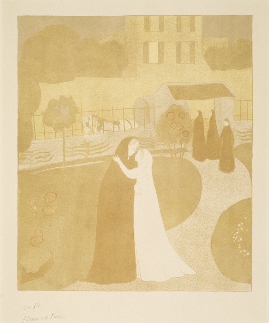 La Visitation a la Villa Montrouge (A látogatás Montrouge városában), 1896 (színes litográfia) alkotó: Maurice Denis