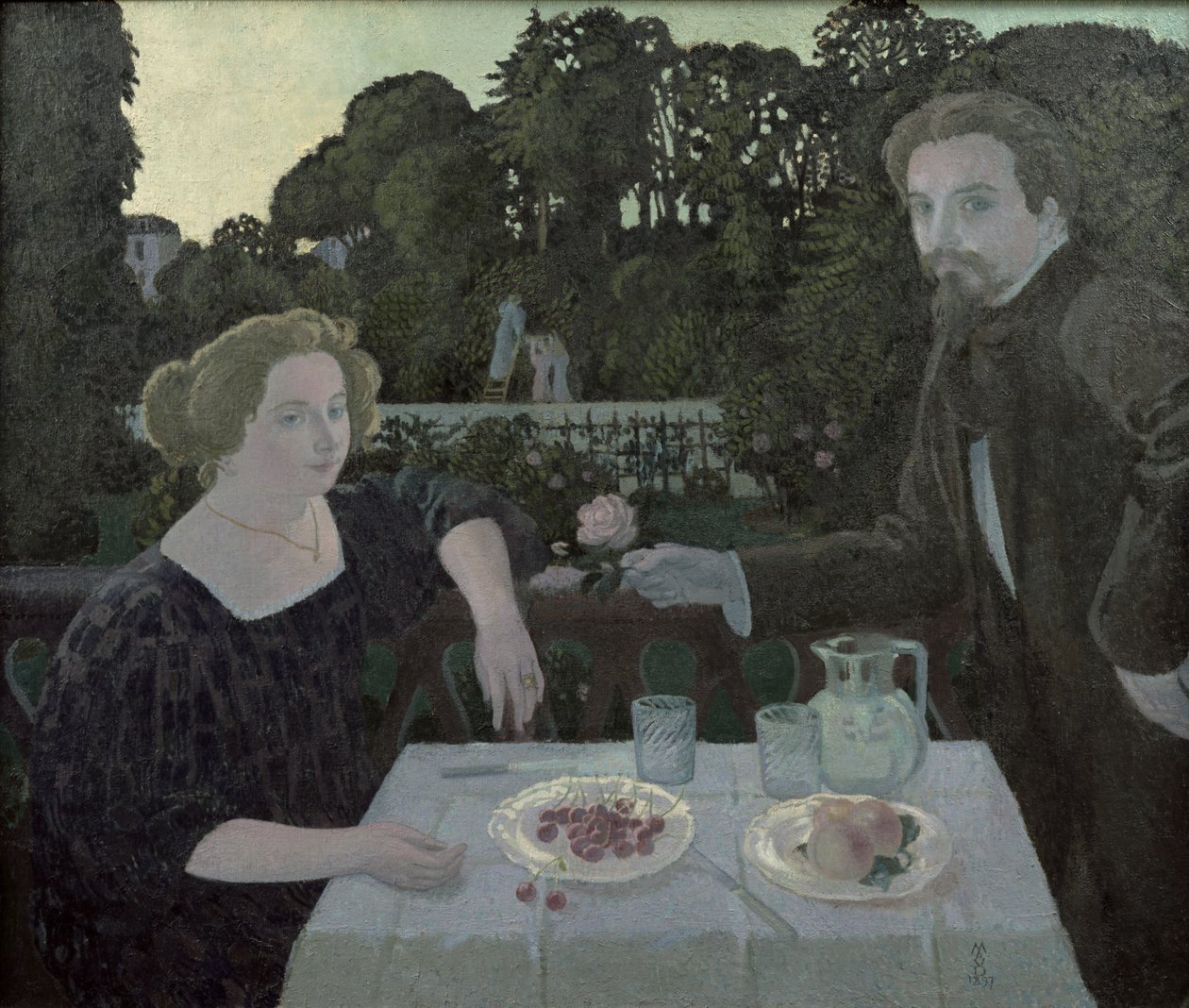 Marthe (1871-1919) és Maurice Denis (1870-1943) alkonyatkor, avagy desszert a kertben, 1897. alkotó: Maurice Denis