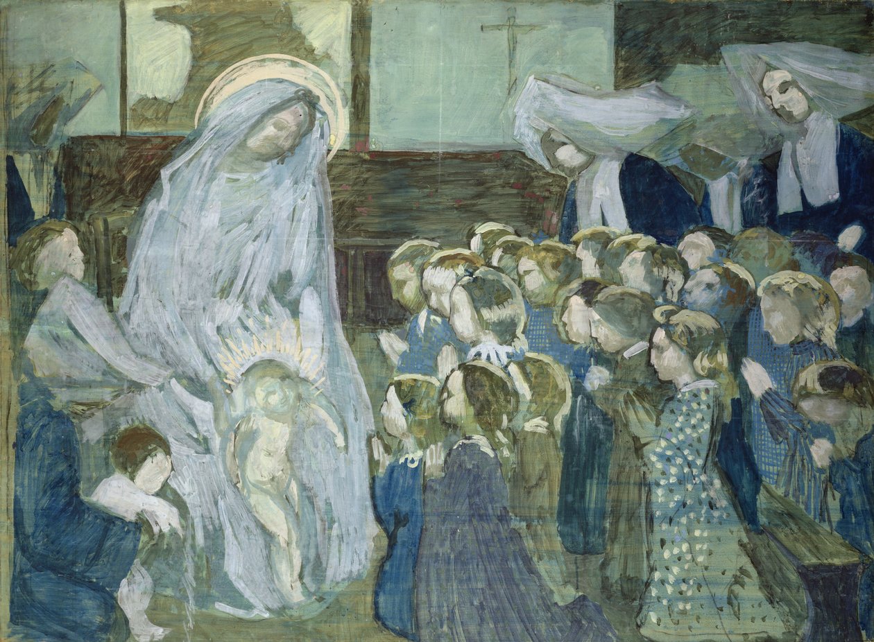 Vázlat a Szűzről az iskolában, 1903 (olaj és szén, papíron) alkotó: Maurice Denis