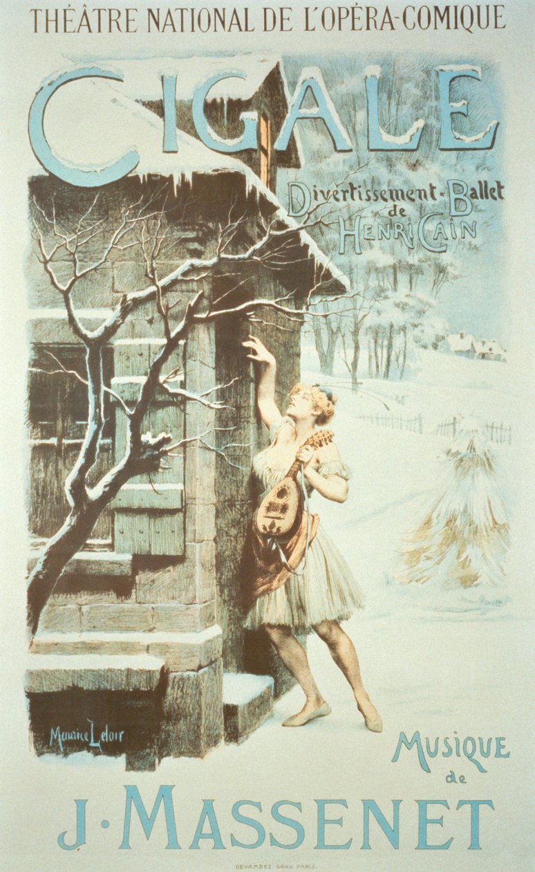 Cigale, Jules Massenet balettje, Henri Cain koreográfiája a Theater Nationale de lOpera Comique-ban alkotó: Maurice Leloir