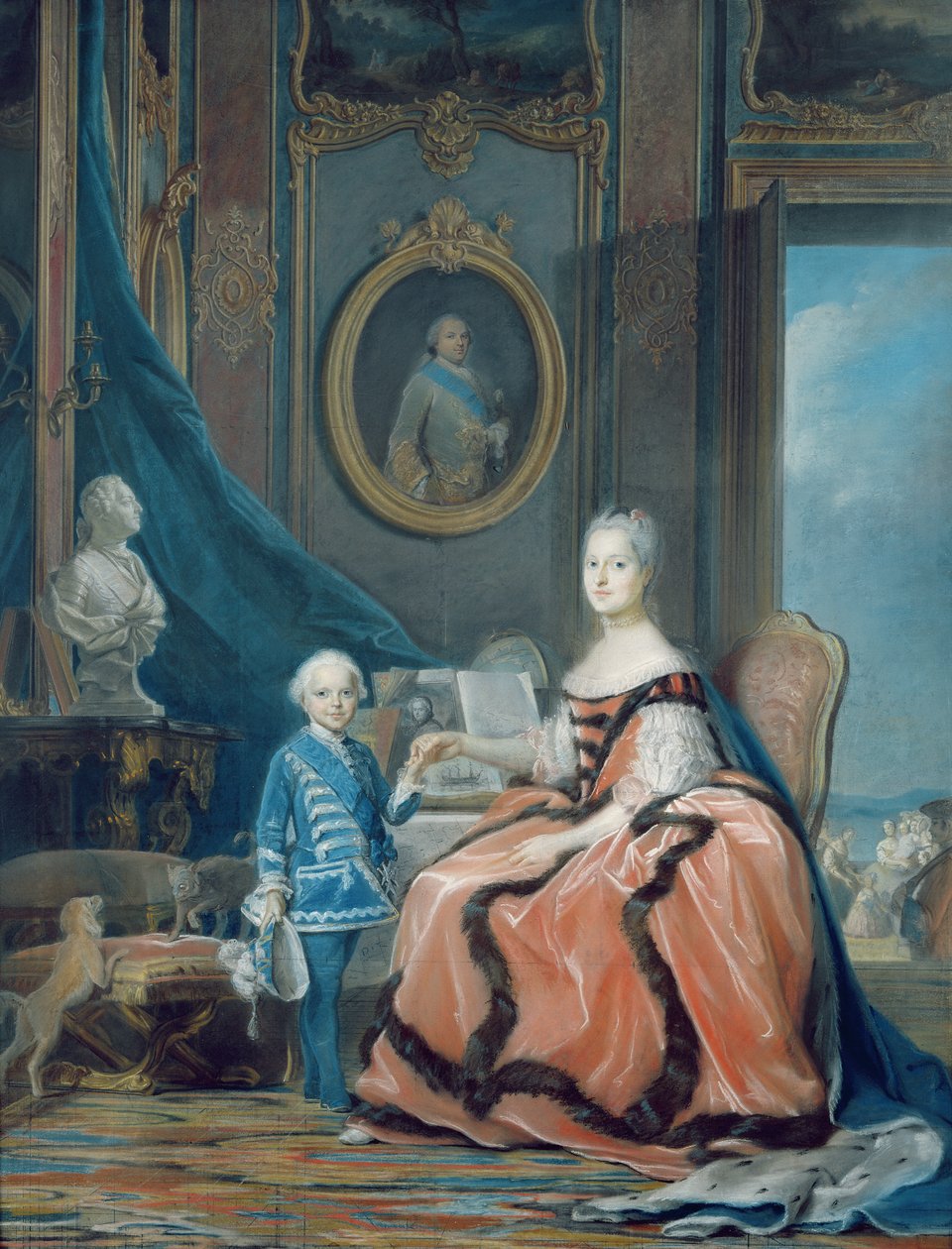 Marie-Josephe de Saxe (1731-67) francia Dauphine és fia, Louis Joseph Xavier de France (1751-61) burgundi herceg portréja, 1760-61 körül (pasztell) alkotó: Maurice Quentin de La Tour