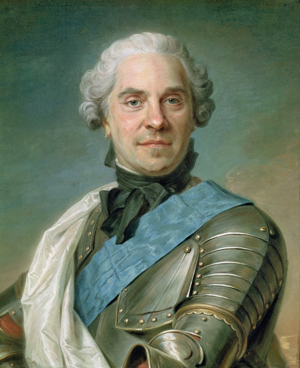 Maurice (1696-1750) Szász gróf portréja (pasztell, papíron) alkotó: Maurice Quentin de La Tour