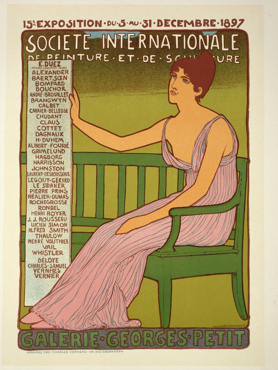 A "Georges Petit Galéria" reklámplakátjának reprodukciója, Párizs, 1897. alkotó: Maurice Realier Dumas