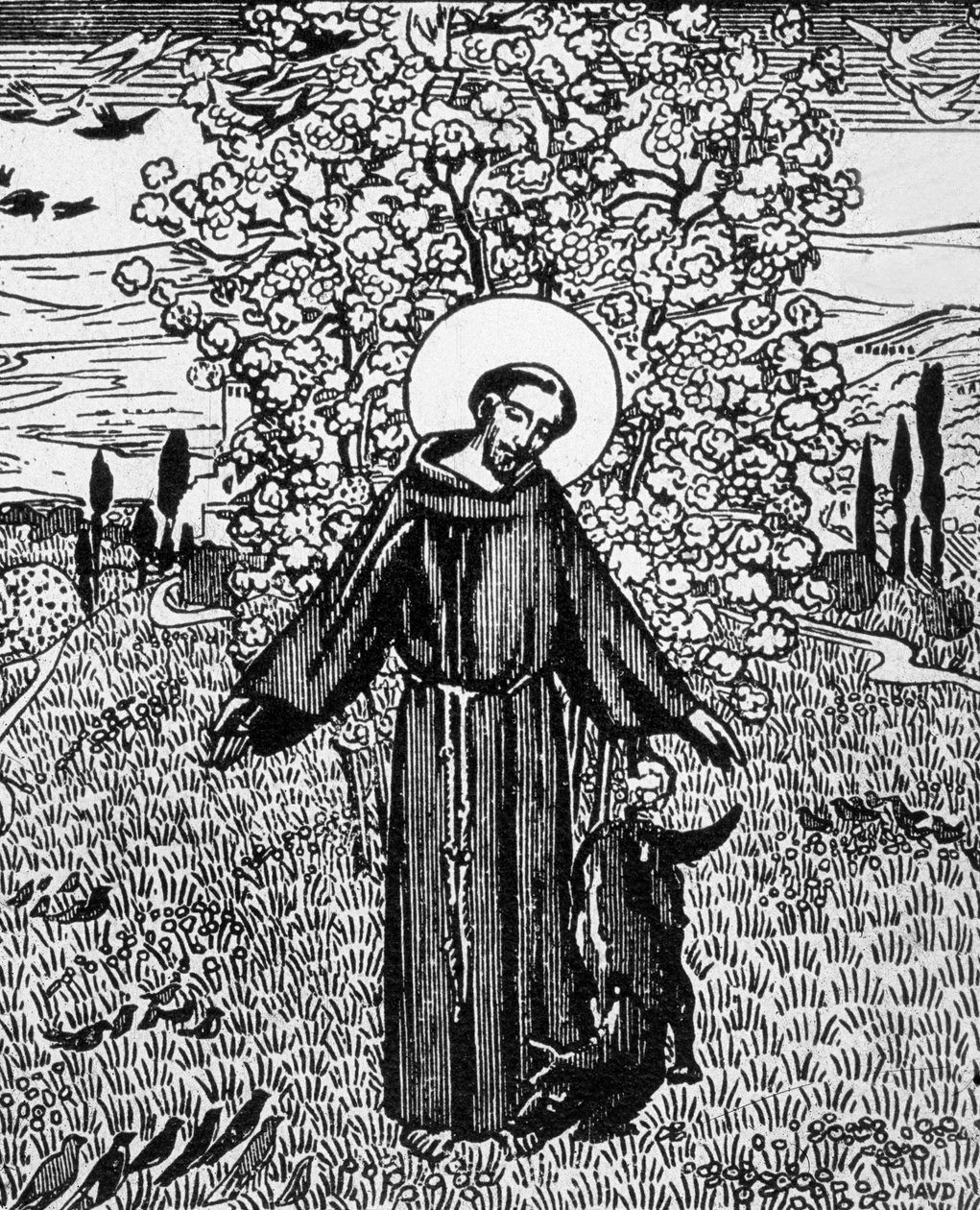 Assisi Szent Ferenc (1181-1226), Jacques Beltrand metszetét Maurice Denis rajza alapján alkotó: Maurice (after) Denis