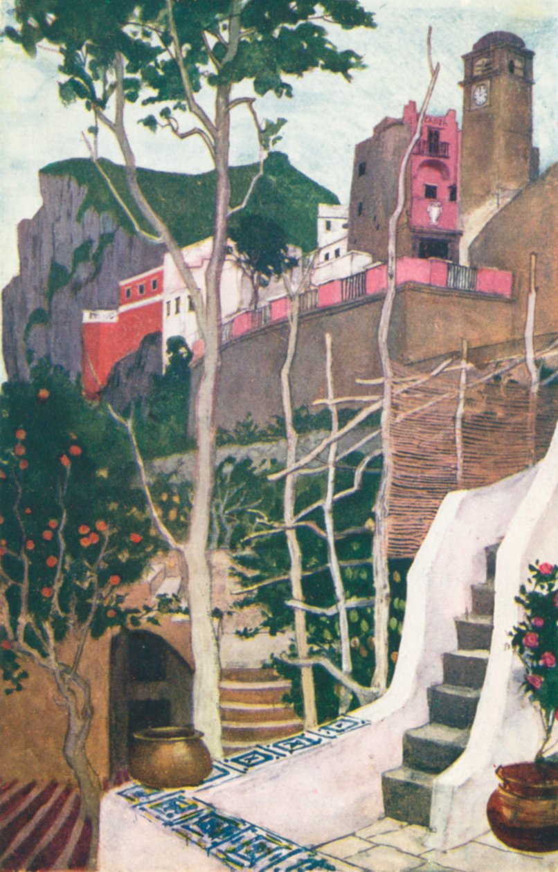 A Gateway, Capri (színes litográfia) alkotó: Maurice (after) Greiffenhagen